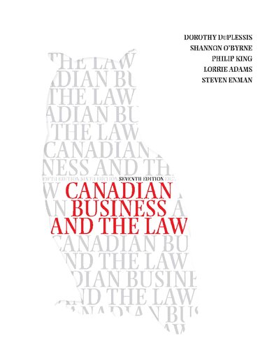 Canadian Business and the Law 7th Edition PDF | Download Free | Ebook